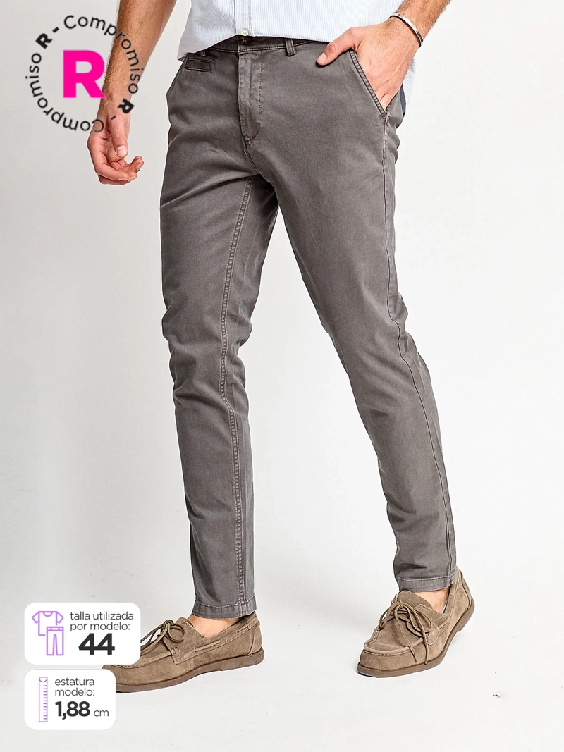 PANTALÓN HOMBRE MARQUIS ALGODÓN SLIM CHINO LAVADO - 1