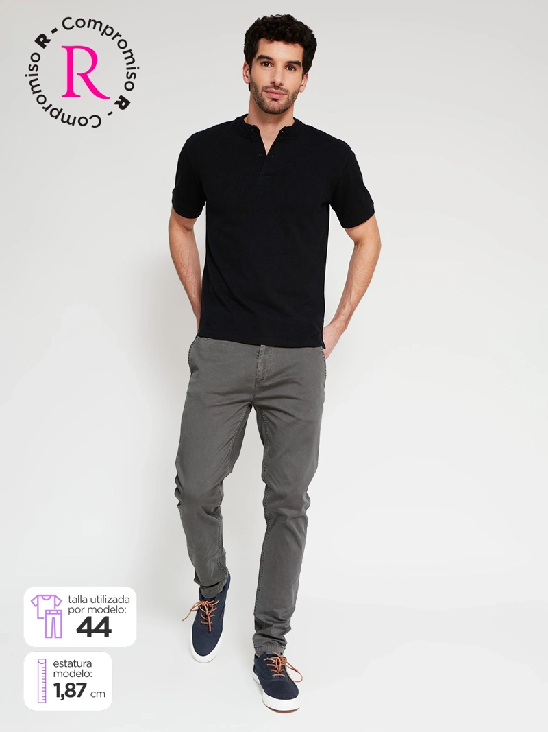 PANTALÓN HOMBRE MARQUIS ALGODÓN SLIM CHINO LAVADO - 1