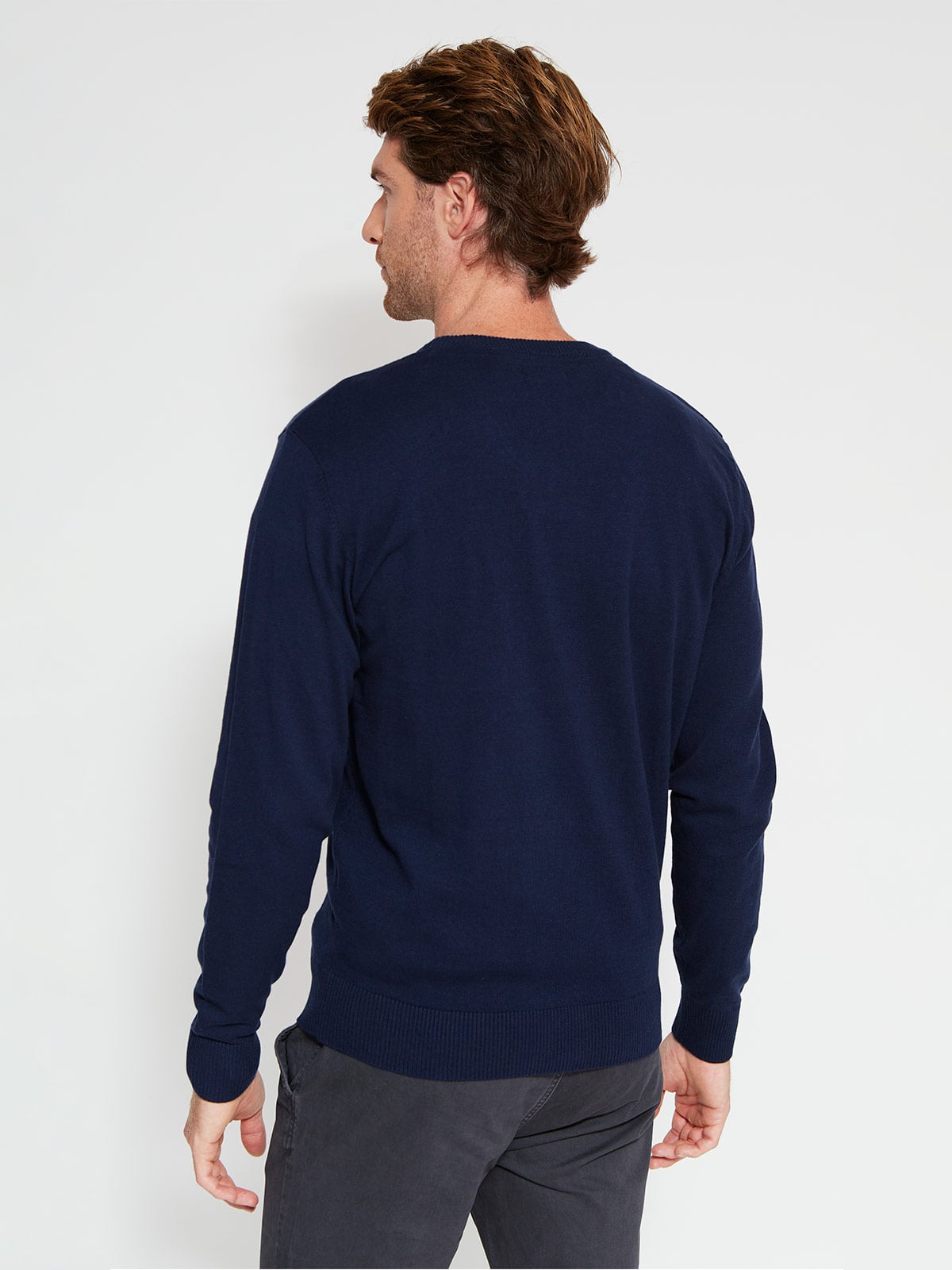 SWEATER HOMBRE KENNETH STEVENS ALGODÓN CUELLO REDONDO BÁSICO - 2