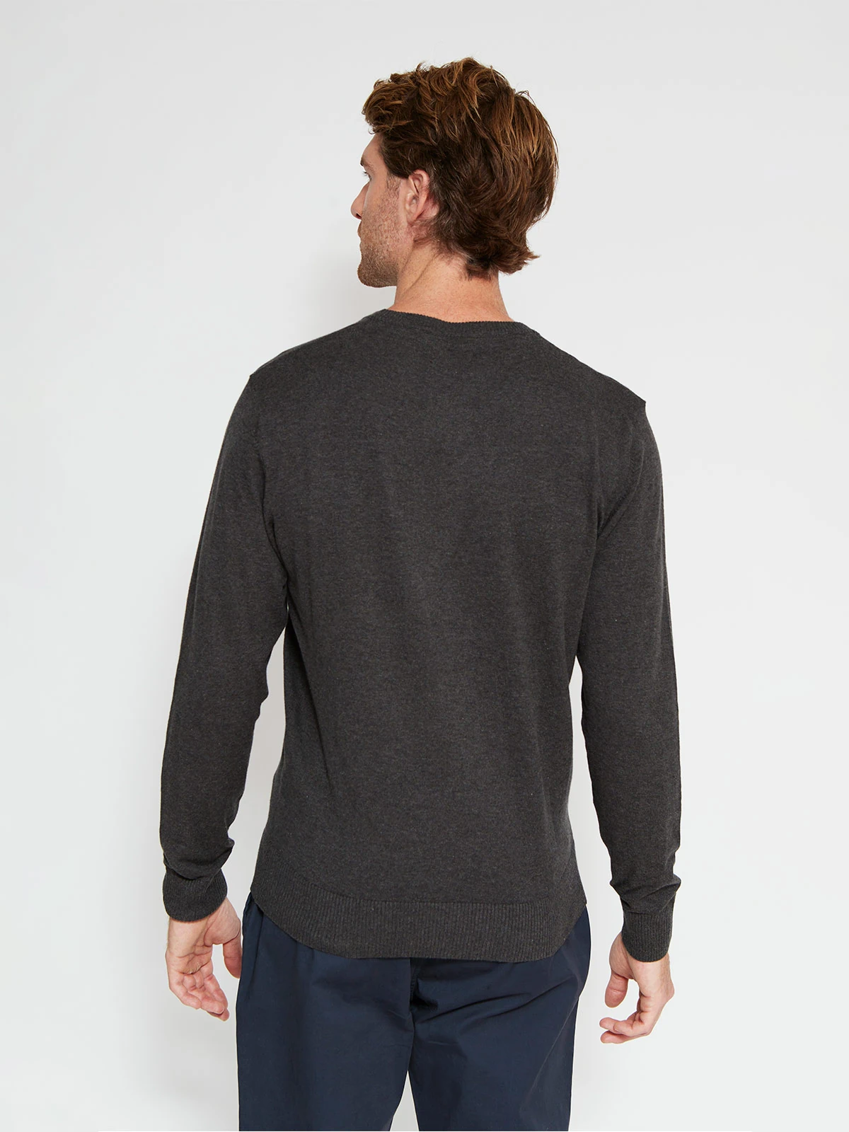 SWEATER HOMBRE KENNETH STEVENS ALGODÓN CUELLO REDONDO BÁSICO - 2