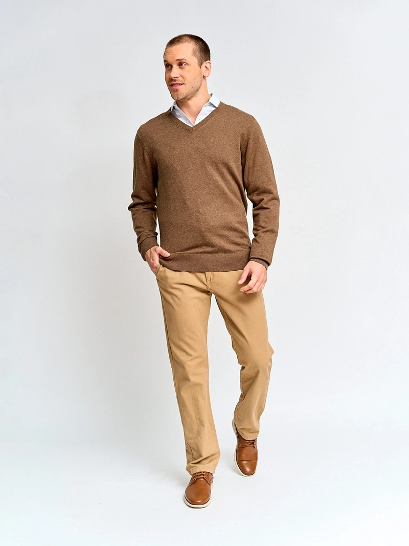 SWEATER HOMBRE KENNETH STEVENS ALGODÓN CUELLO EN V BÁSICO - 4