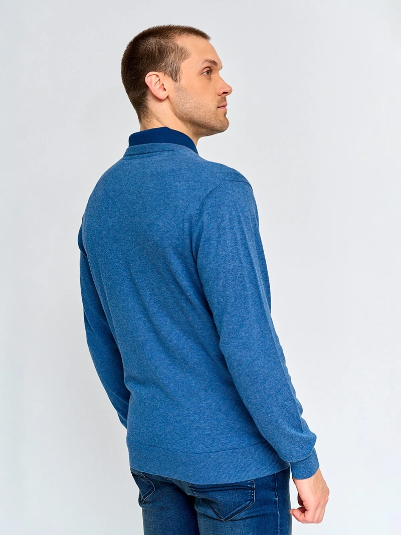 SWEATER HOMBRE KENNETH STEVENS ALGODÓN CUELLO EN V BÁSICO - 2