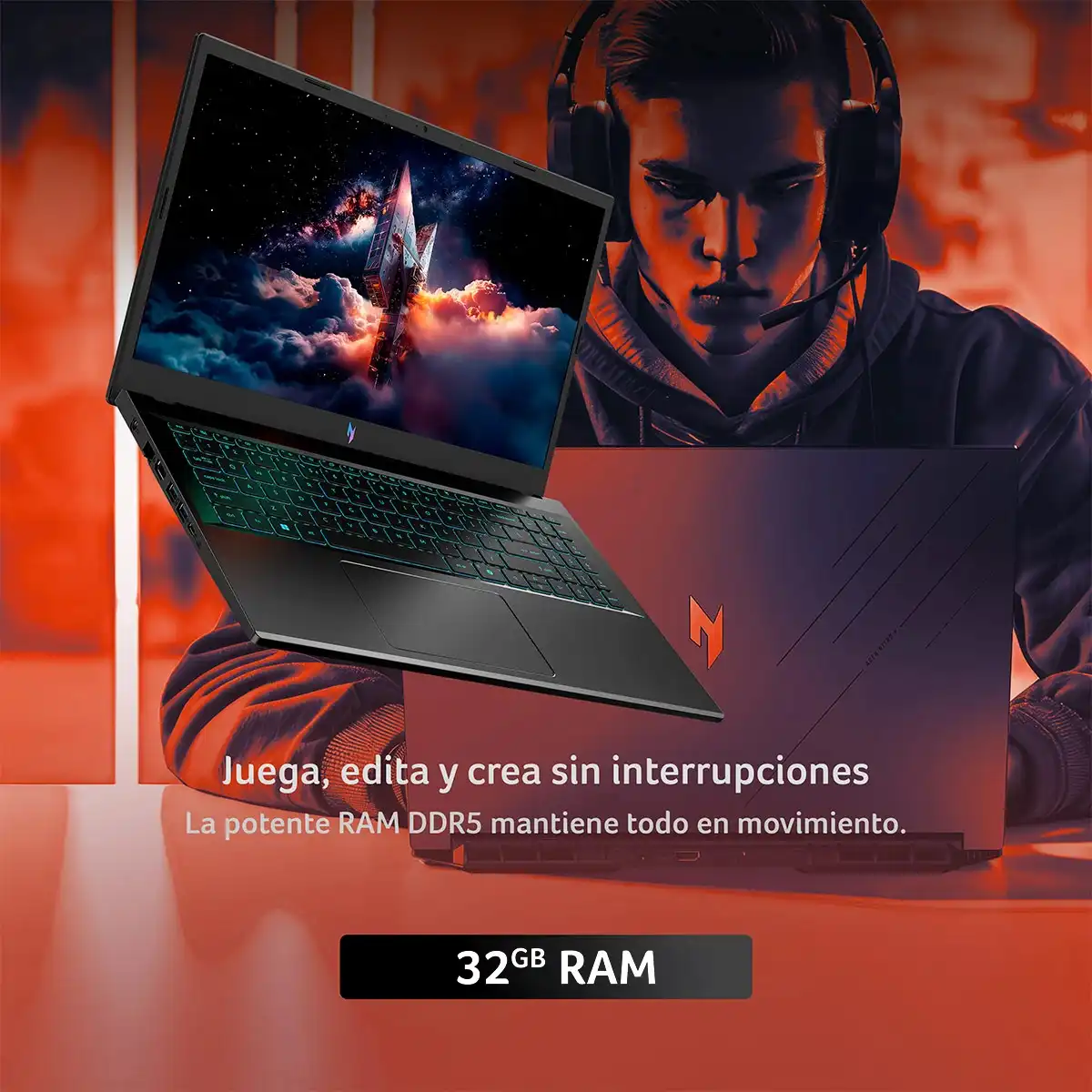 NOTEBOOK ACER GAMER NITRO 5 ANV15-52-96J3-1 INTEL CORE I9 32GB RAM 1TB SSD NVIDIA RTX5060 15.6 - 3