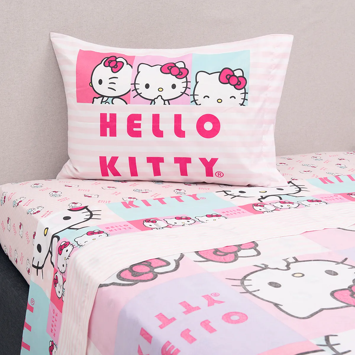JUEGO DE SÁBANAS HELLO KITTY CARAS 1.5 PLAZAS - 1