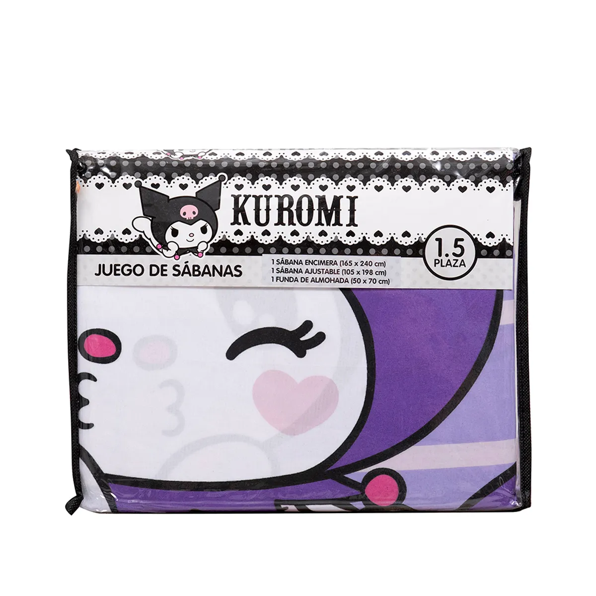 JUEGO DE SÁBANAS SANRIO-KUROMI COQUETA 1.5 PLAZAS - 3