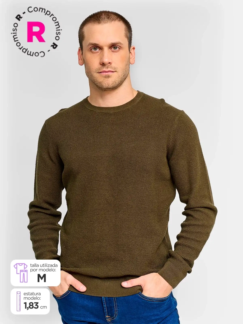 SWEATER HOMBRE MARQUIS ALGODÓN CUELLO REDONDO TEXTURADO - 1