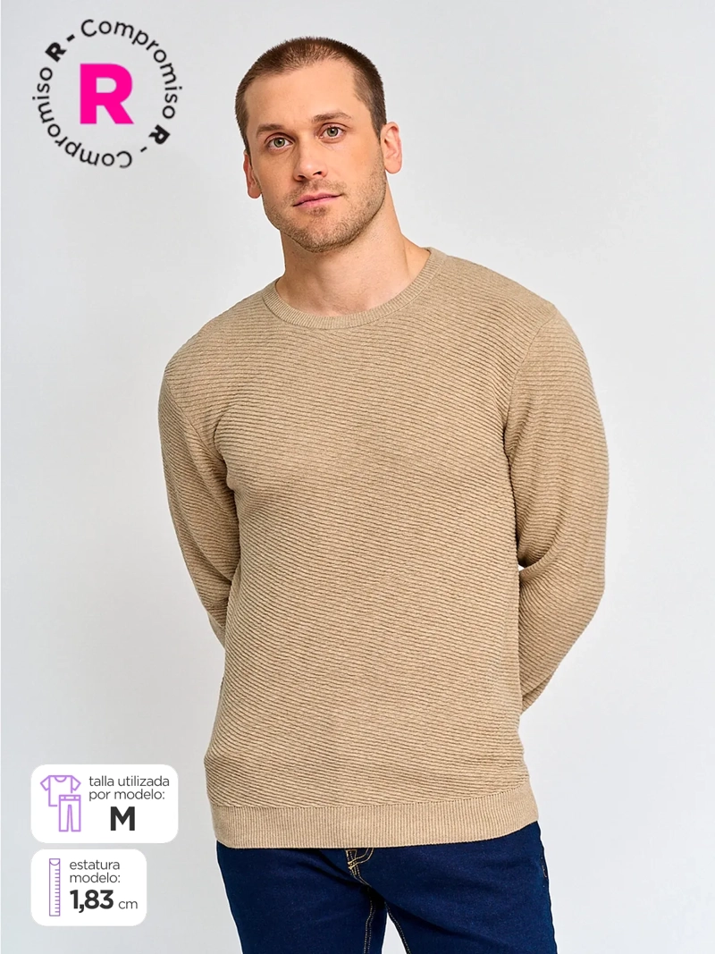 SWEATER HOMBRE MARQUIS ALGODÓN CUELLO REDONDO TEXTURADO - 1