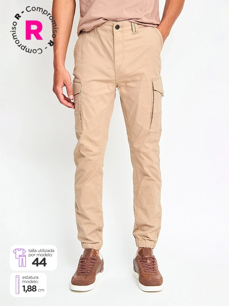 PANTALÓN HOMBRE BARBADOS ALGODÓN JOGGER CARGO CHINO - 1