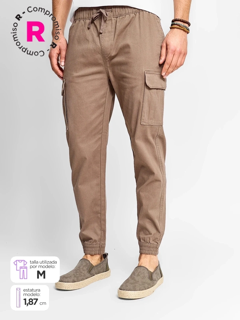 PANTALÓN HOMBRE ROBERT LEWIS ALGODÓN JOGGER CARGO - 1