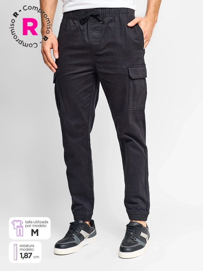 PANTALÓN HOMBRE ROBERT LEWIS ALGODÓN JOGGER CARGO - 1