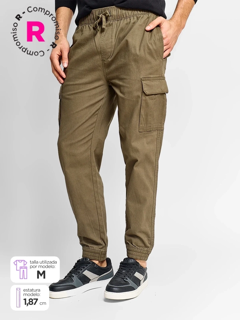 PANTALÓN HOMBRE ROBERT LEWIS ALGODÓN JOGGER CARGO - 1