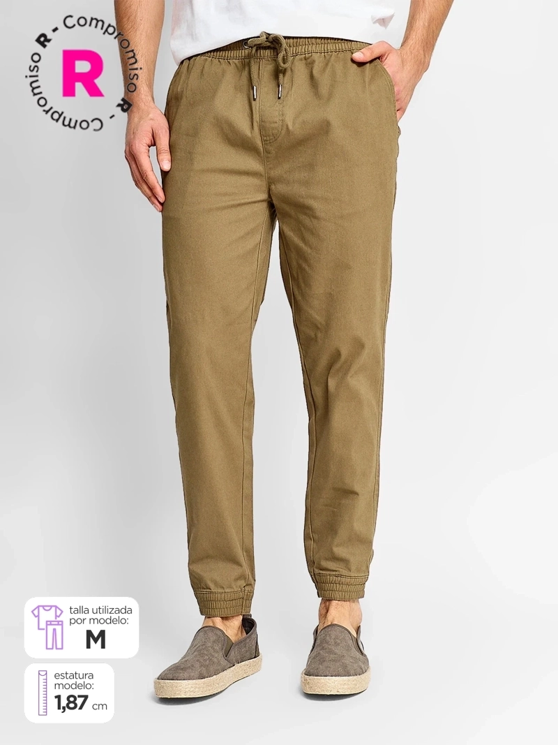 PANTALÓN HOMBRE ROBERT LEWIS ALGODÓN JOGGER BÁSICO - 1