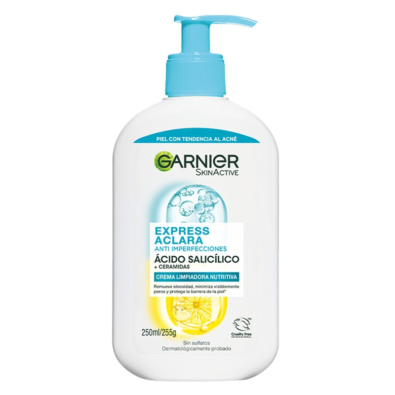 LIMPIADOR FACIAL GARNIER EXPRESS ACLARA ANTI IMPERFECCIONES 250 ML - 1