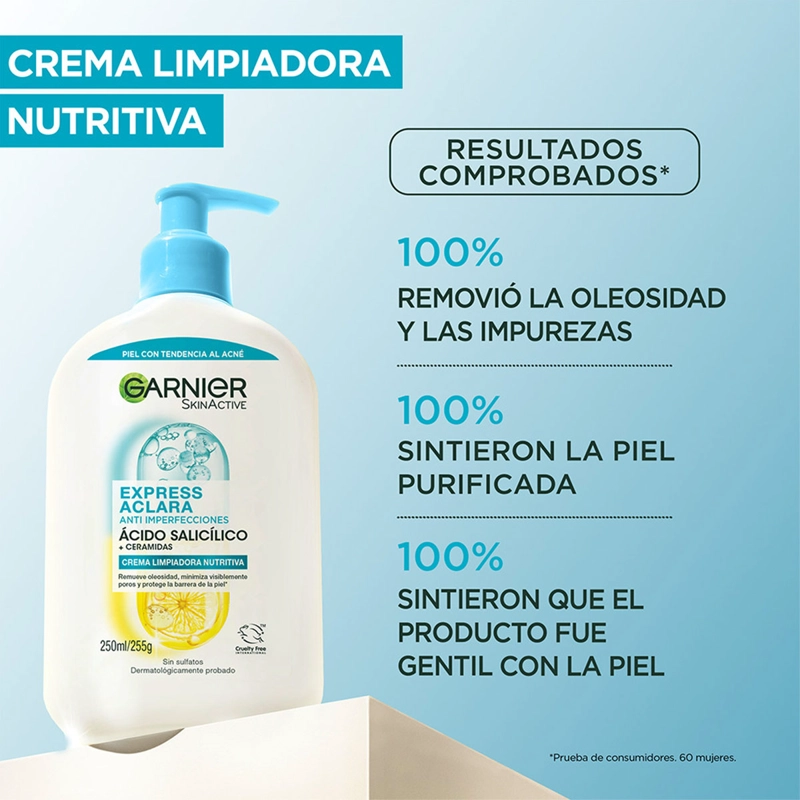 LIMPIADOR FACIAL GARNIER EXPRESS ACLARA ANTI IMPERFECCIONES 250 ML - 3