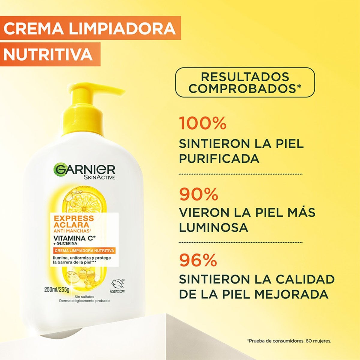 LIMPIADOR FACIAL GARNIER EXPRESS ACLARA ANTI MANCHAS 250 ML - 4