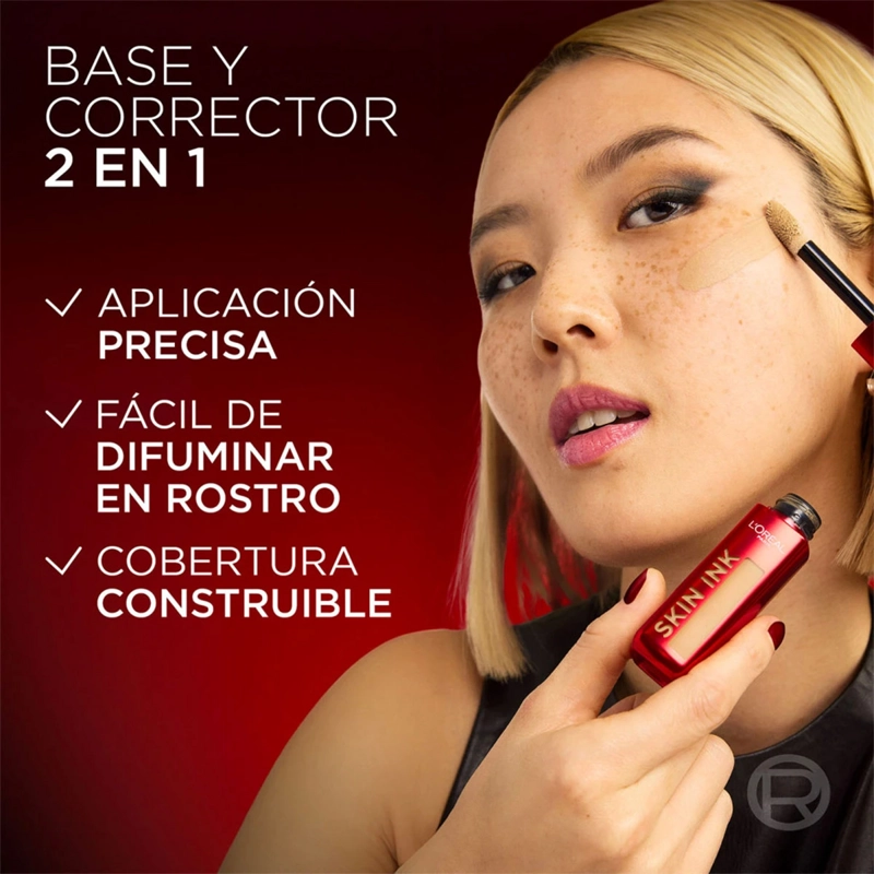 BASE DE MAQUILLAJE Y CORRECTOR LOREAL INFAILLIBLE SKIN INK - 7