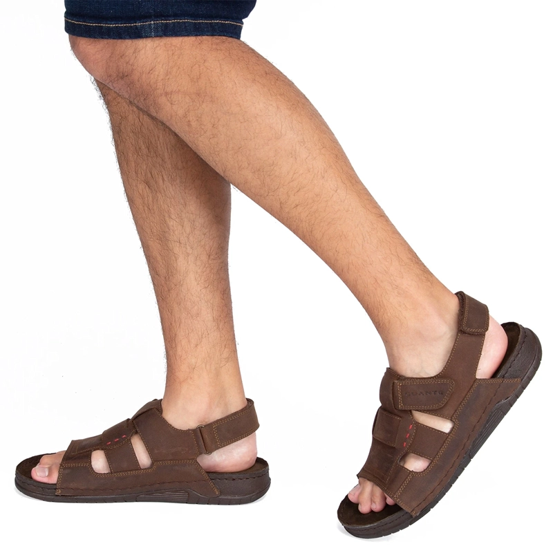 SANDALIAS HOMBRE GUANTE CUERO CHOCOLATE BONDI  - 2