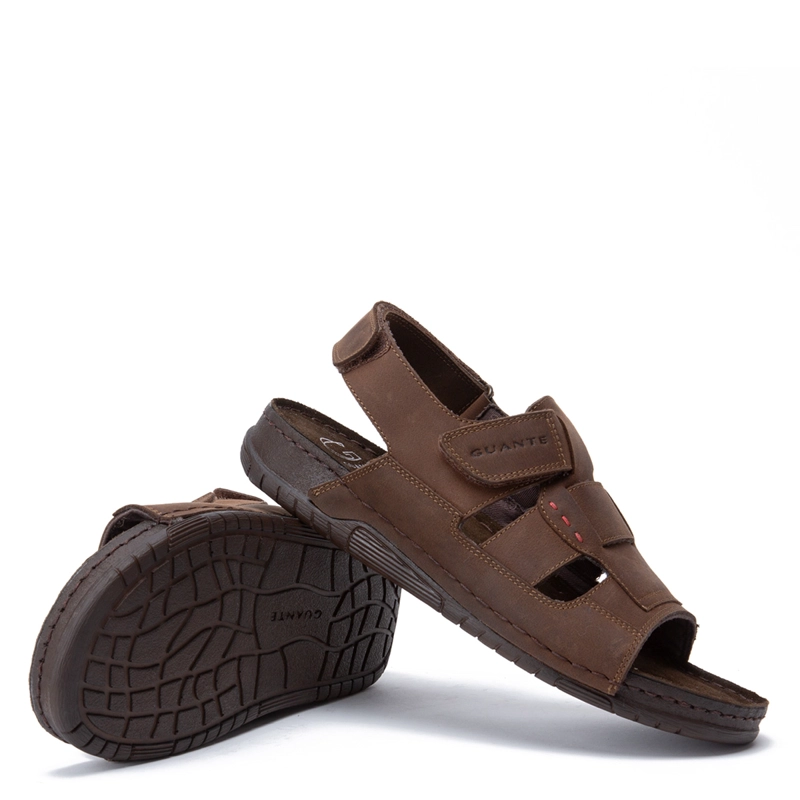 SANDALIAS HOMBRE GUANTE CUERO CHOCOLATE BONDI  - 4