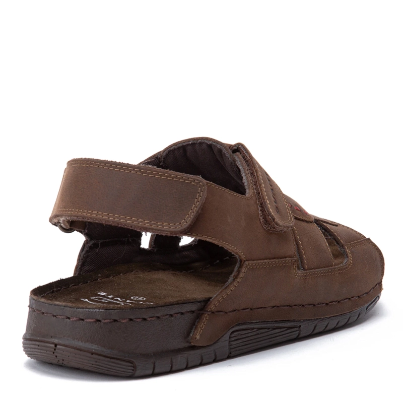 SANDALIAS HOMBRE GUANTE CUERO CHOCOLATE BONDI  - 5
