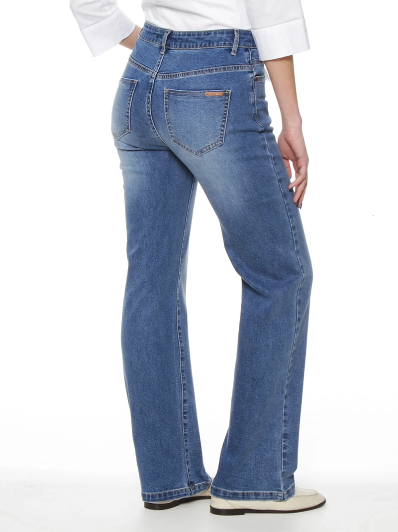 JEANS MUJER WADOS RECTO ALGODÓN TIRO ALTO - 2