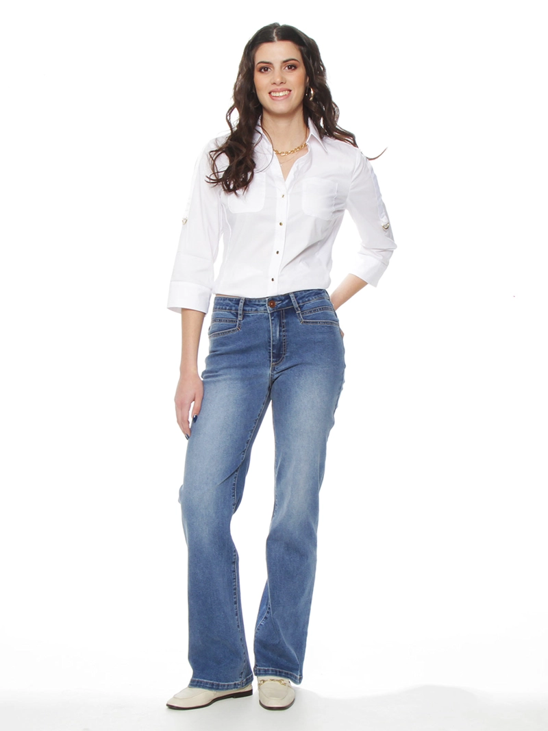 JEANS MUJER WADOS RECTO ALGODÓN TIRO ALTO - 6