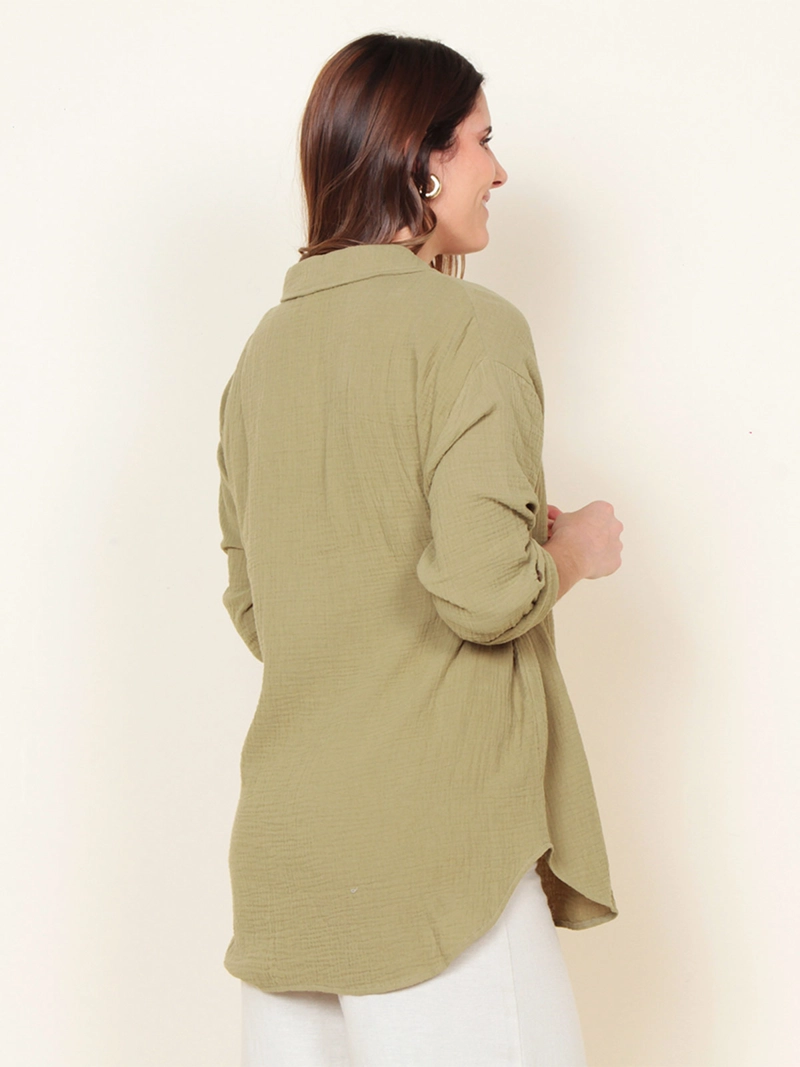 BLUSA MUJER WADOS MANGA LARGA ABOTONADA CON BOLSILLO - 5