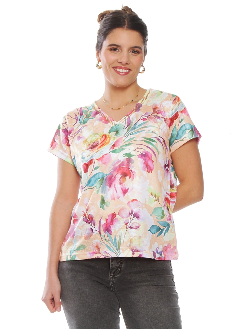 POLERA MUJER WADOS MANGA LARGA DENIM ABOTONADA - 1