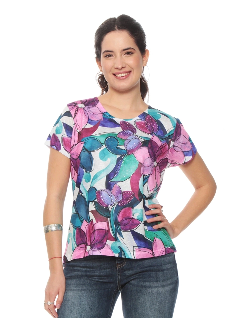 POLERA MUJER WADOS ESCOTE REDONDO MANGA CORTA