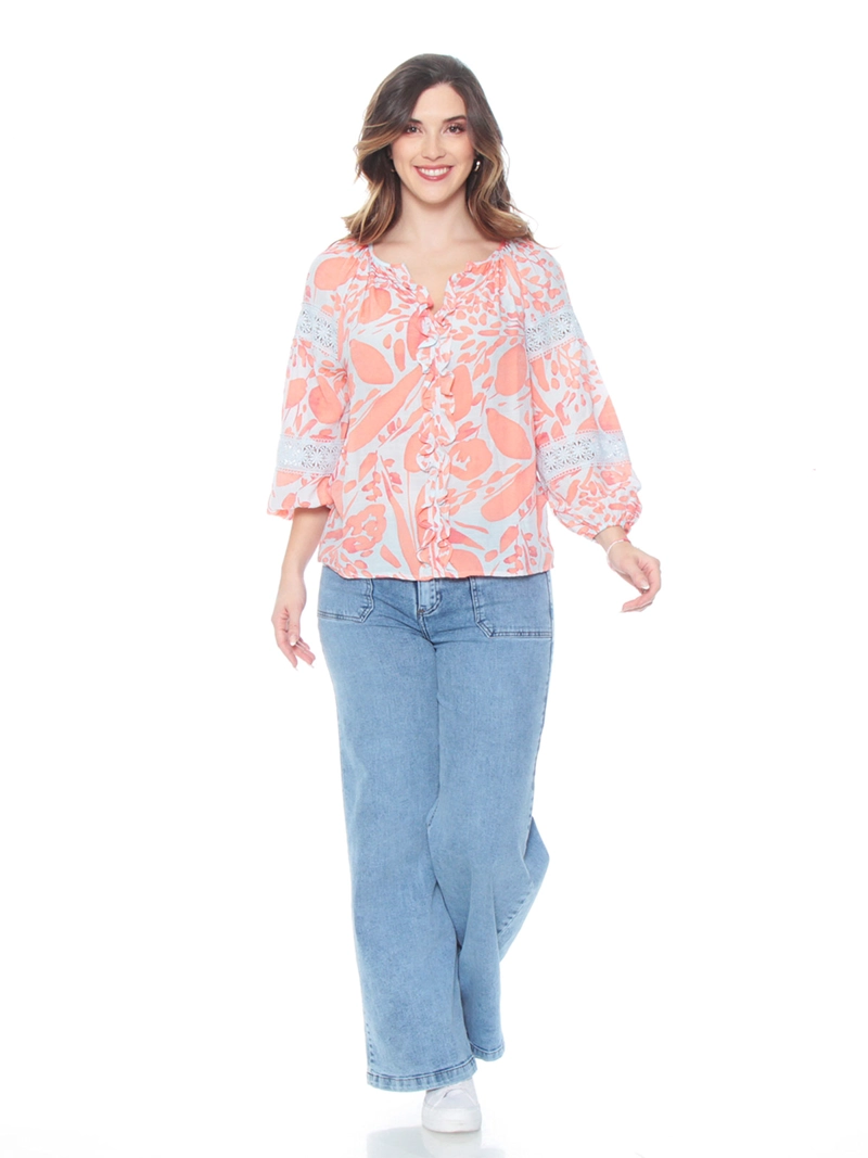BLUSA MUJER WADOS ESCOTE EN V MANGA LARGA - 3