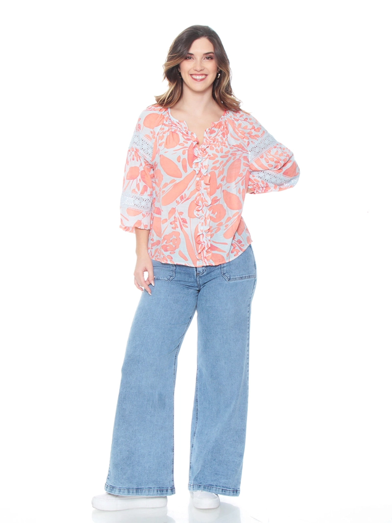 BLUSA MUJER WADOS ESCOTE EN V MANGA LARGA - 5