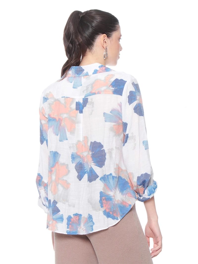 BLUSA MUJER WADOS MANGA LARGA ESTAMPADA ABOTONADA - 5