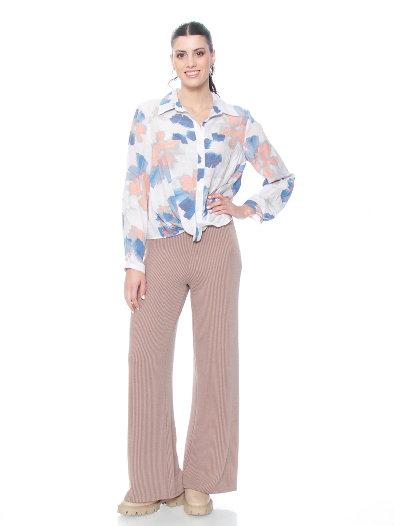 BLUSA MUJER WADOS MANGA LARGA ESTAMPADA ABOTONADA - 2