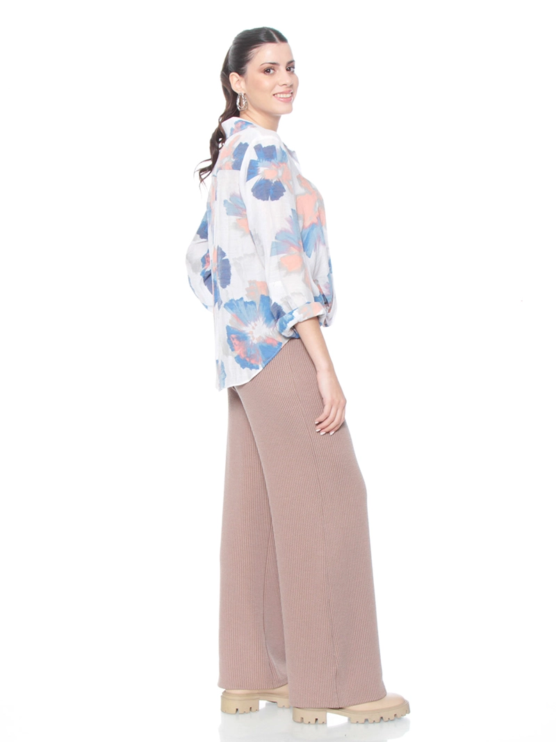 BLUSA MUJER WADOS MANGA LARGA ESTAMPADA ABOTONADA - 3