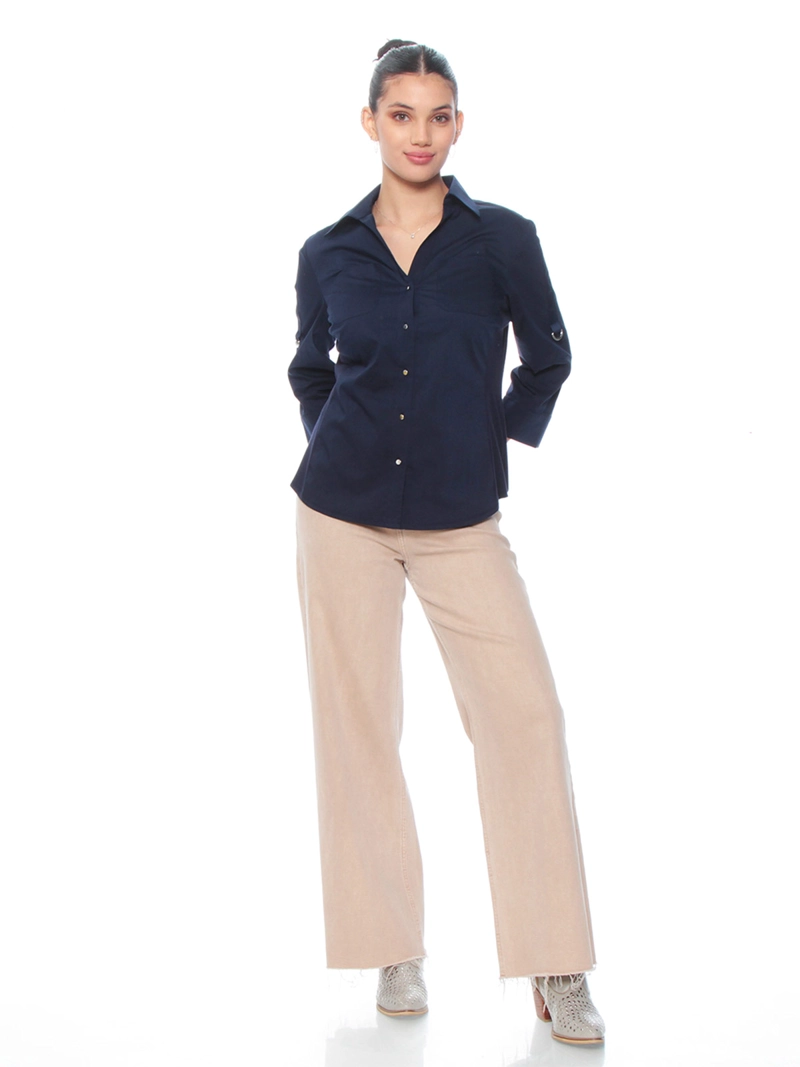 BLUSA MUJER WADOS MANGA LARGA ABOTONADA - 1