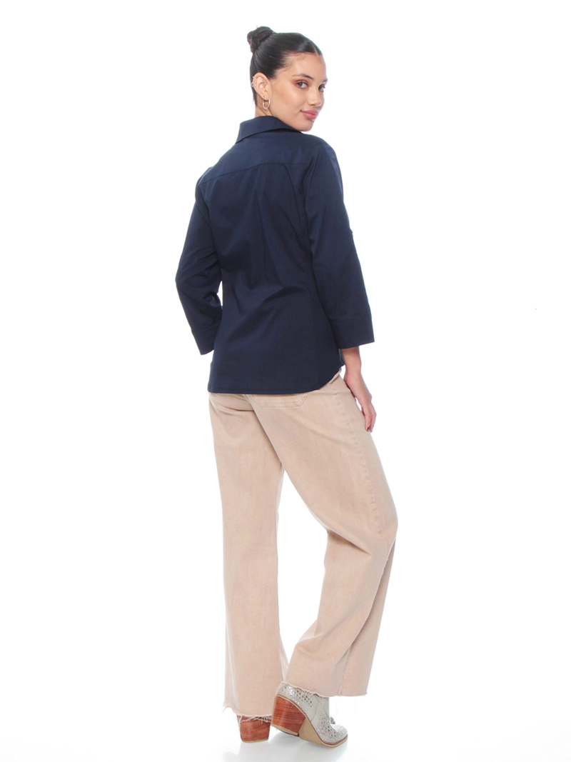 BLUSA MUJER WADOS MANGA LARGA ABOTONADA - 3