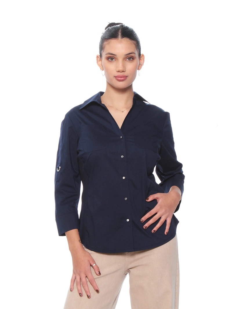 BLUSA MUJER WADOS MANGA LARGA ABOTONADA - 4