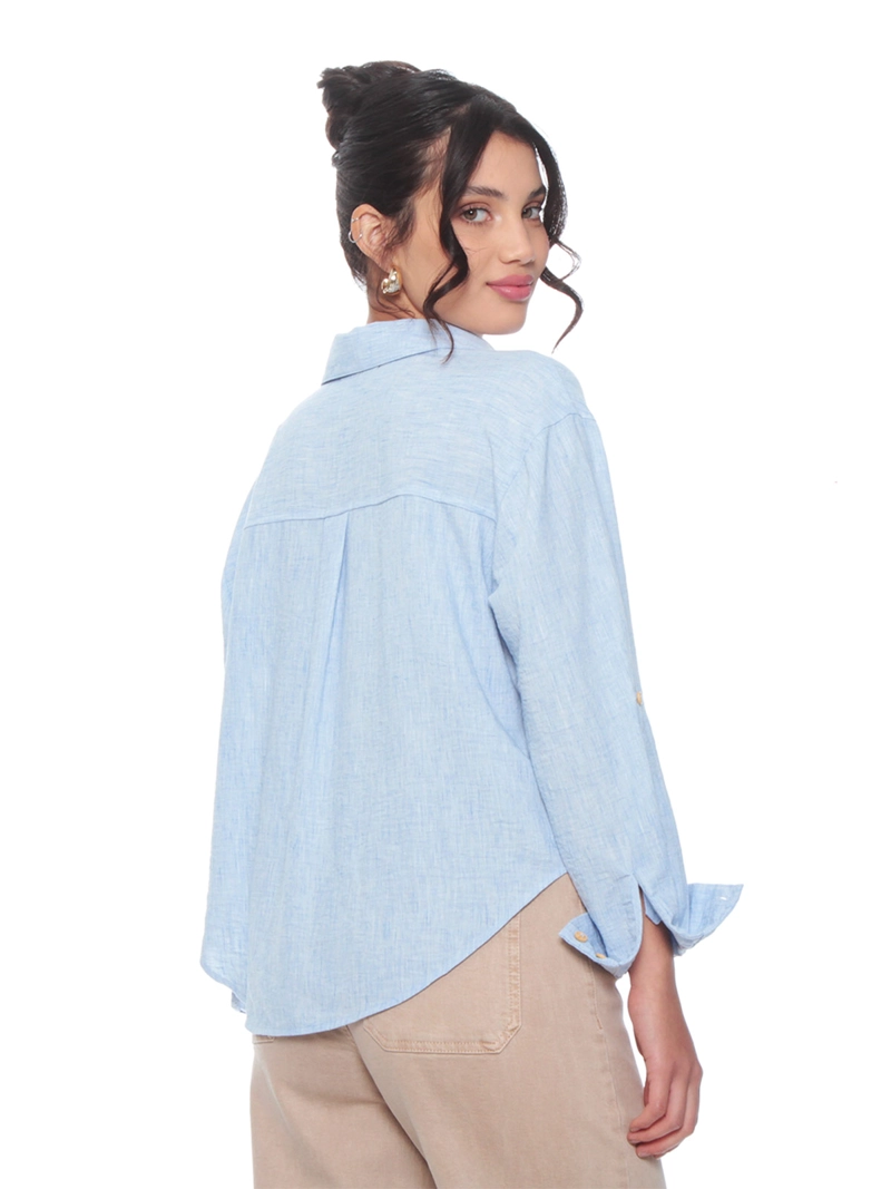 BLUSA MUJER WADOS MANGA LARGA ABOTONADA ELEGANTE - 5