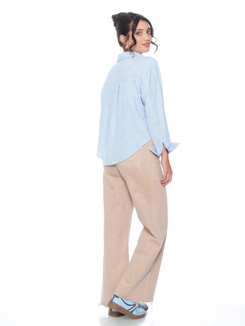 BLUSA MUJER WADOS MANGA LARGA ABOTONADA ELEGANTE - 3