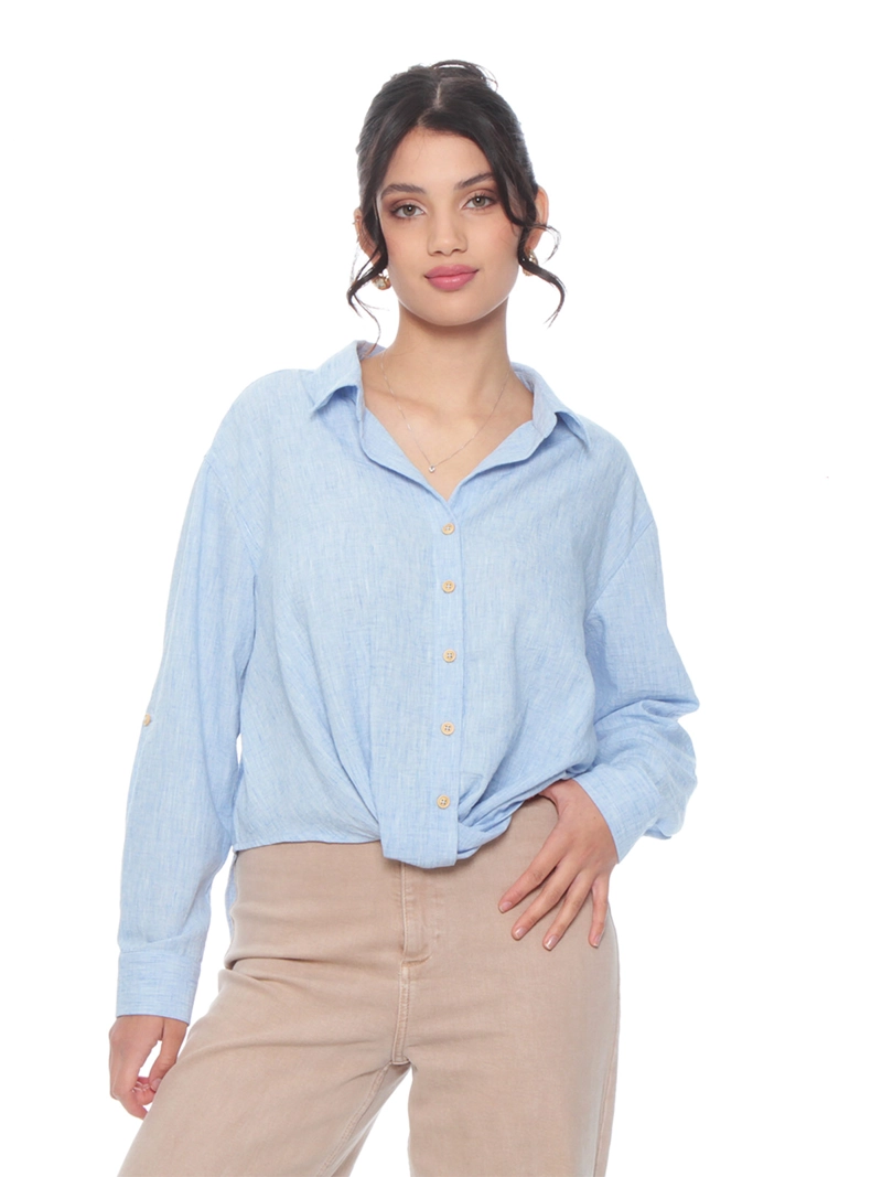 BLUSA MUJER WADOS MANGA LARGA ABOTONADA ELEGANTE - 4