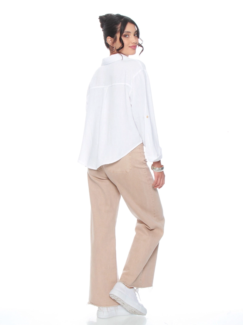 BLUSA MUJER WADOS MANGA LARGA ABOTONADA ELEGANTE - 3