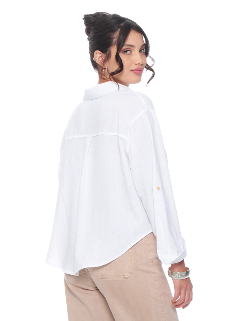 BLUSA MUJER WADOS MANGA LARGA ABOTONADA ELEGANTE - 4