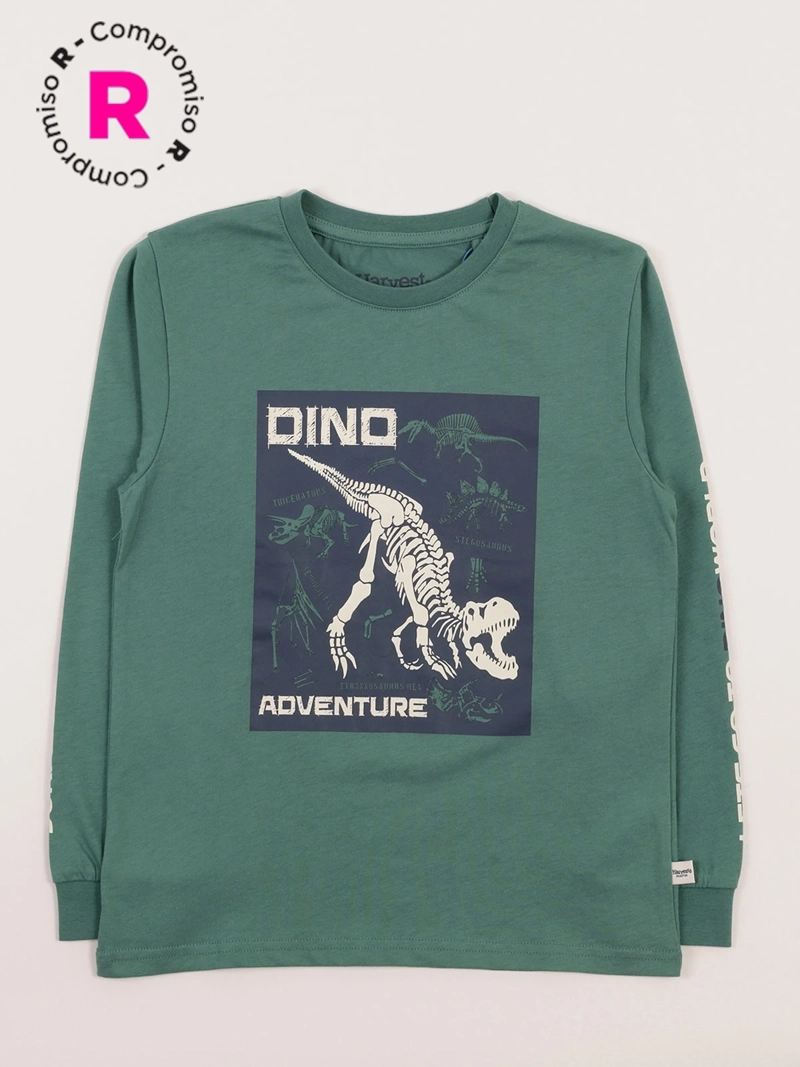 POLERA MANGA LARGA ALGODÓN NIÑO HARVEST DINOSAURIO - 1