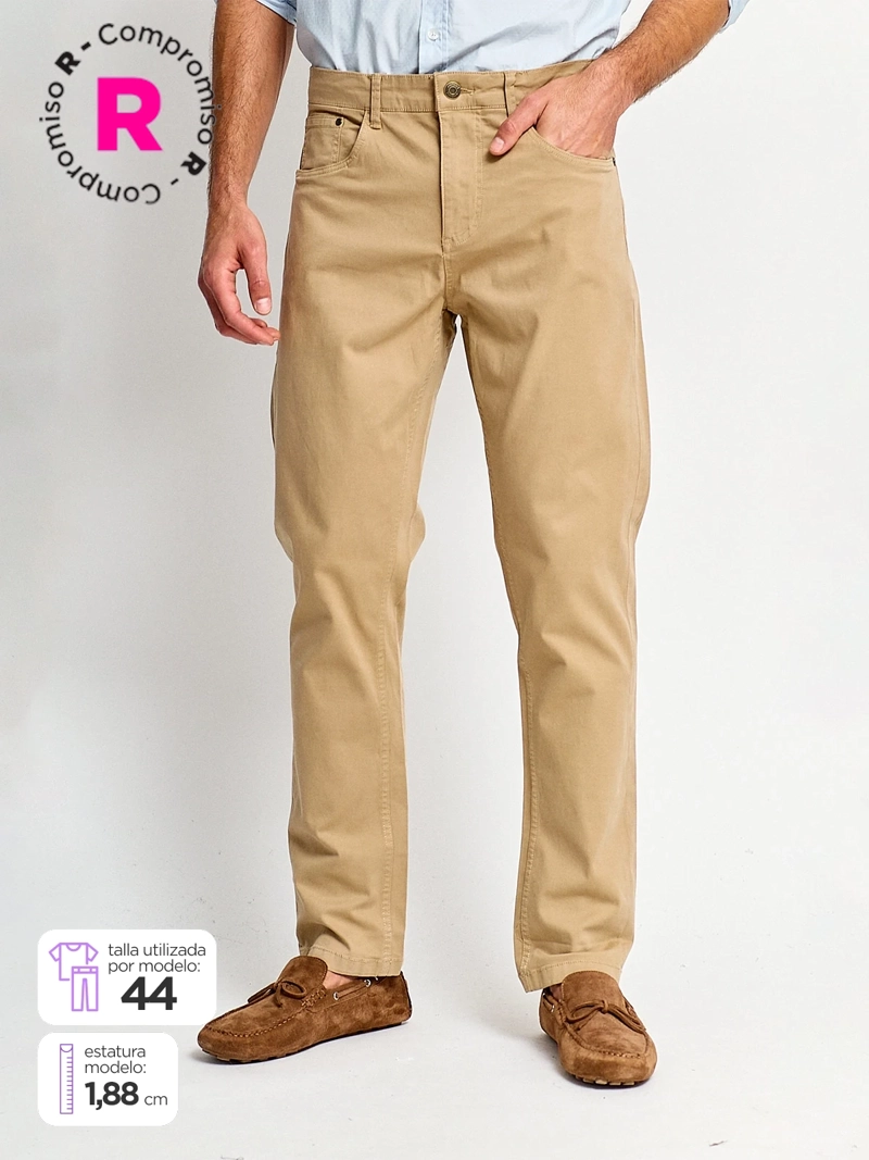 PANTALÓN HOMBRE CACHAREL ALGODÓN 5 BOLSILLOS - 1