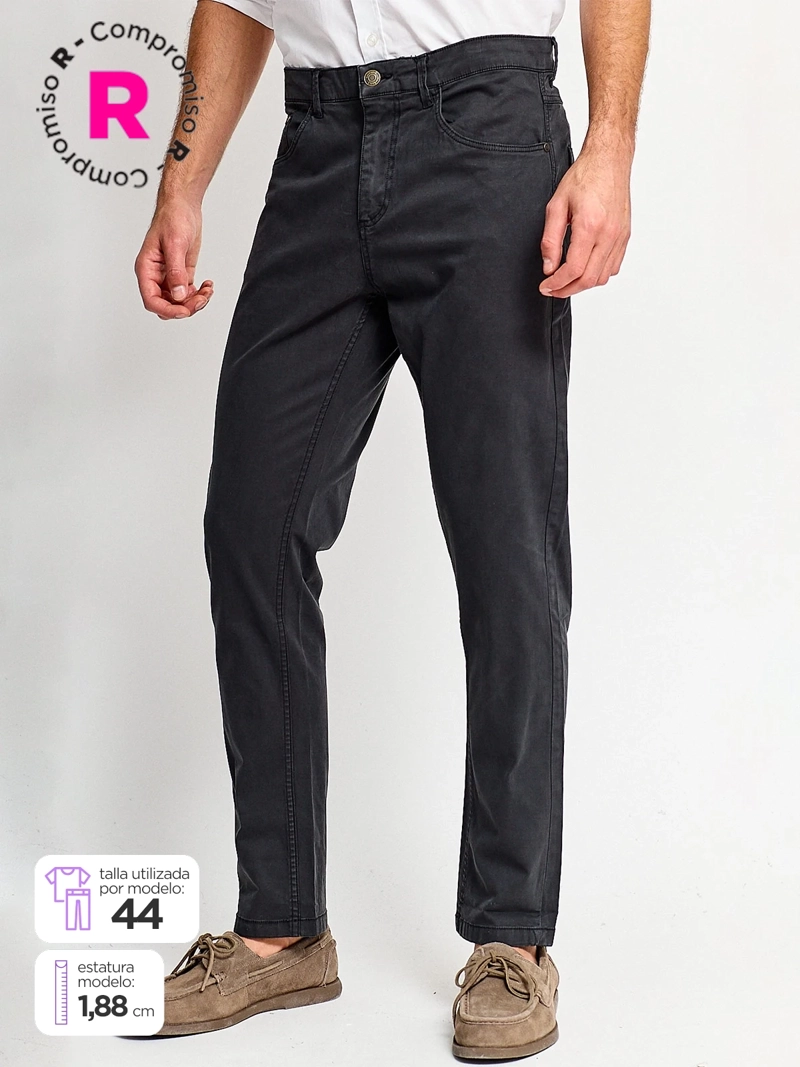 PANTALÓN HOMBRE CACHAREL ALGODÓN 5 BOLSILLOS - 1