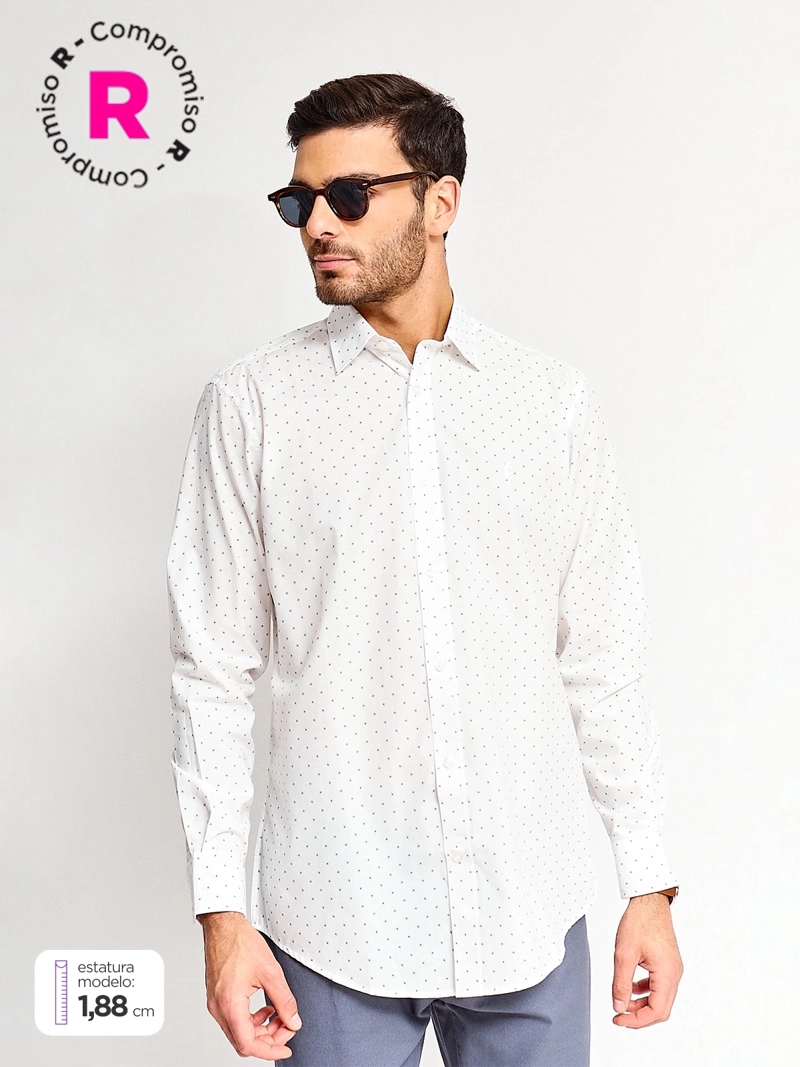 CAMISA HOMBRE KENNETH STEVENS ALGODÓN MANGA LARGA PRINT - 1