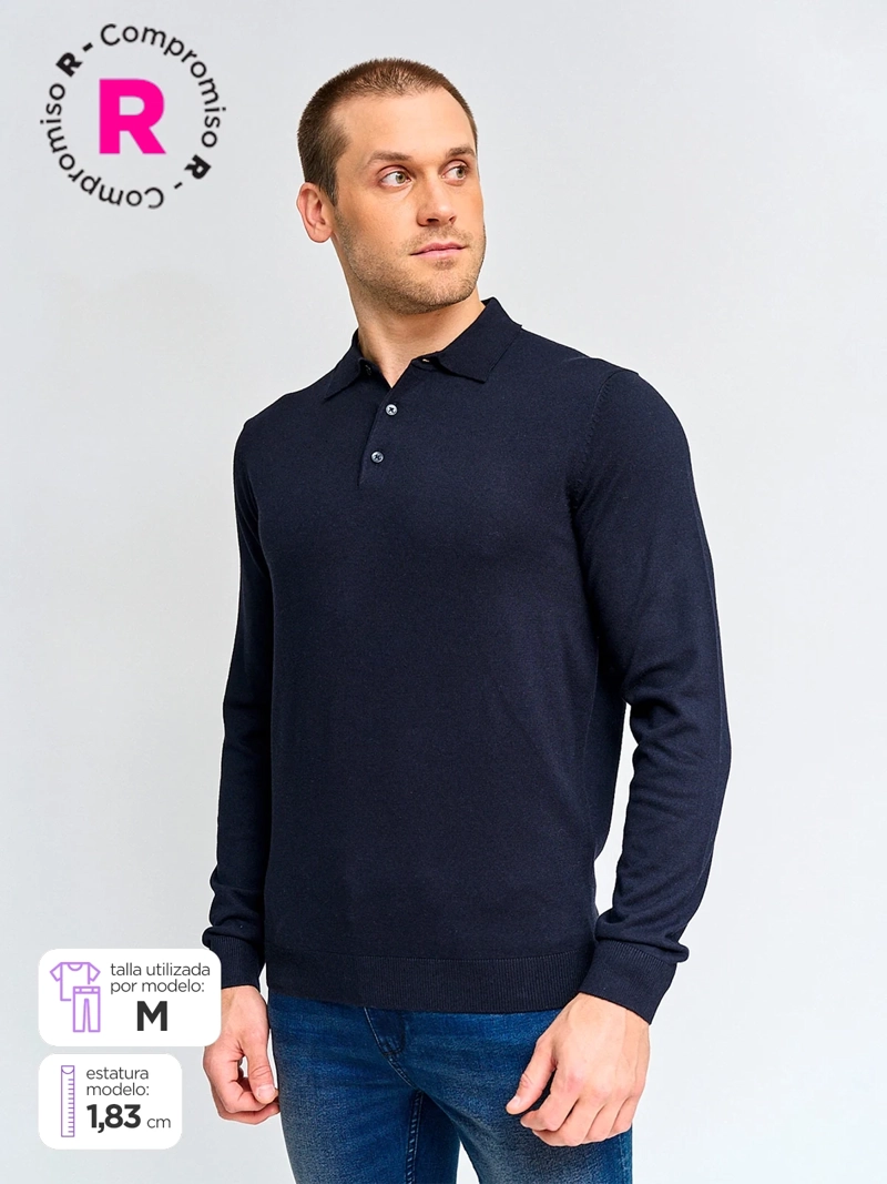 SWEATER HOMBRE MARQUIS ALGODÓN CUELLO POLO - 1