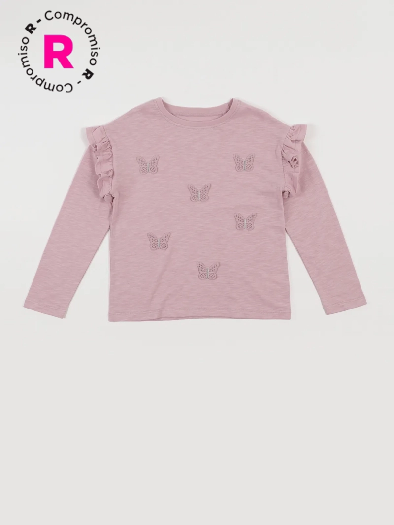 POLERA MANGA LARGA ALGODÓN NIÑA HARVEST MARIPOSAS - 1