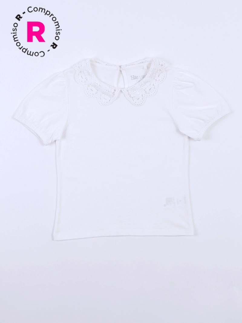 POLERA MANGA GLOBO ALGODÓN NIÑA HARVEST CUELLO BOHO - 1
