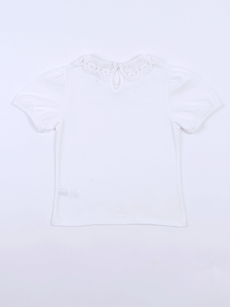 POLERA MANGA GLOBO ALGODÓN NIÑA HARVEST CUELLO BOHO - 2