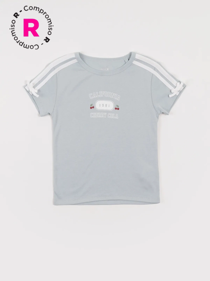 POLERA MANGA CORTA ALGODÓN NIÑA INDEX LAZOS - 1